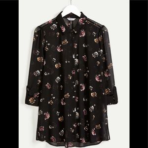 Long Sleeve Floral Print Shirt